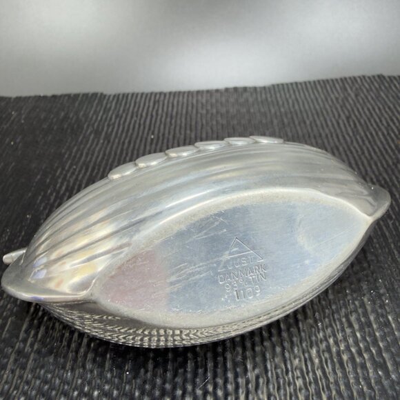 Just Andersen Danmark No 1109 Signed Pewter Viking Ship Salt Cellar Denmark VTG - Picture 5 of 11